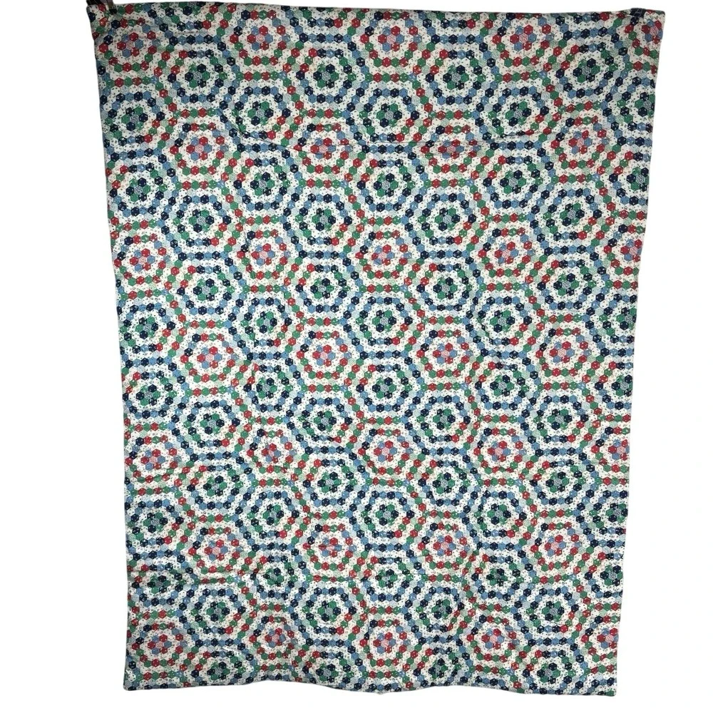 VTG Handmade Clown Balloons Primary Colors Baby Crib Comforter Tapestry‎ Circus